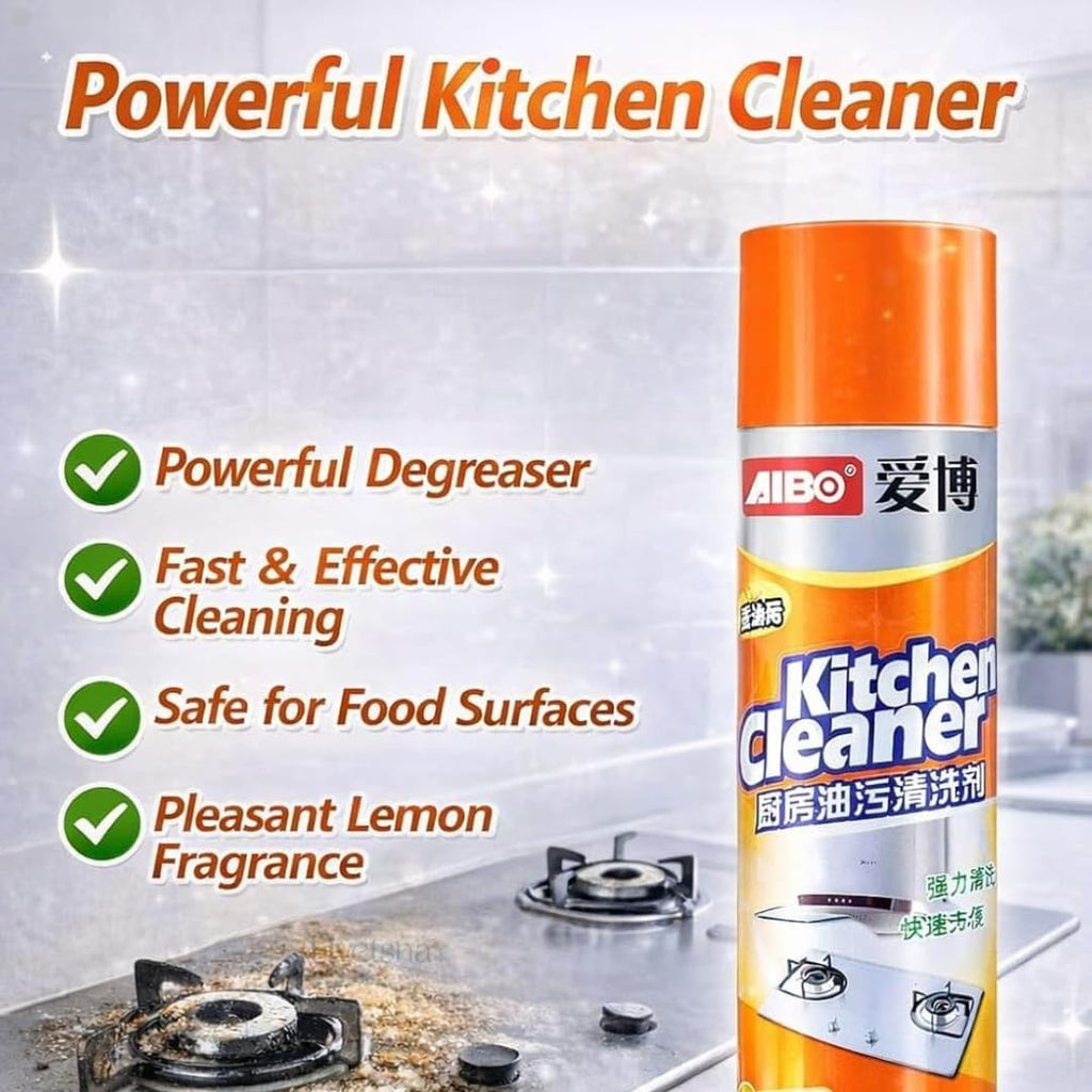 Kitchen Foam Cleaner Spray | Strong Grease & Stain Remover