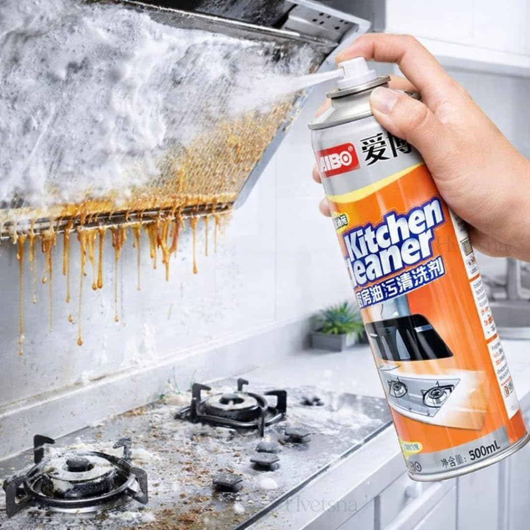 Kitchen Foam Cleaner Spray | Strong Grease & Stain Remover
