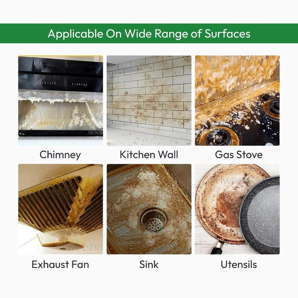 Kitchen Foam Cleaner Spray | Strong Grease & Stain Remover