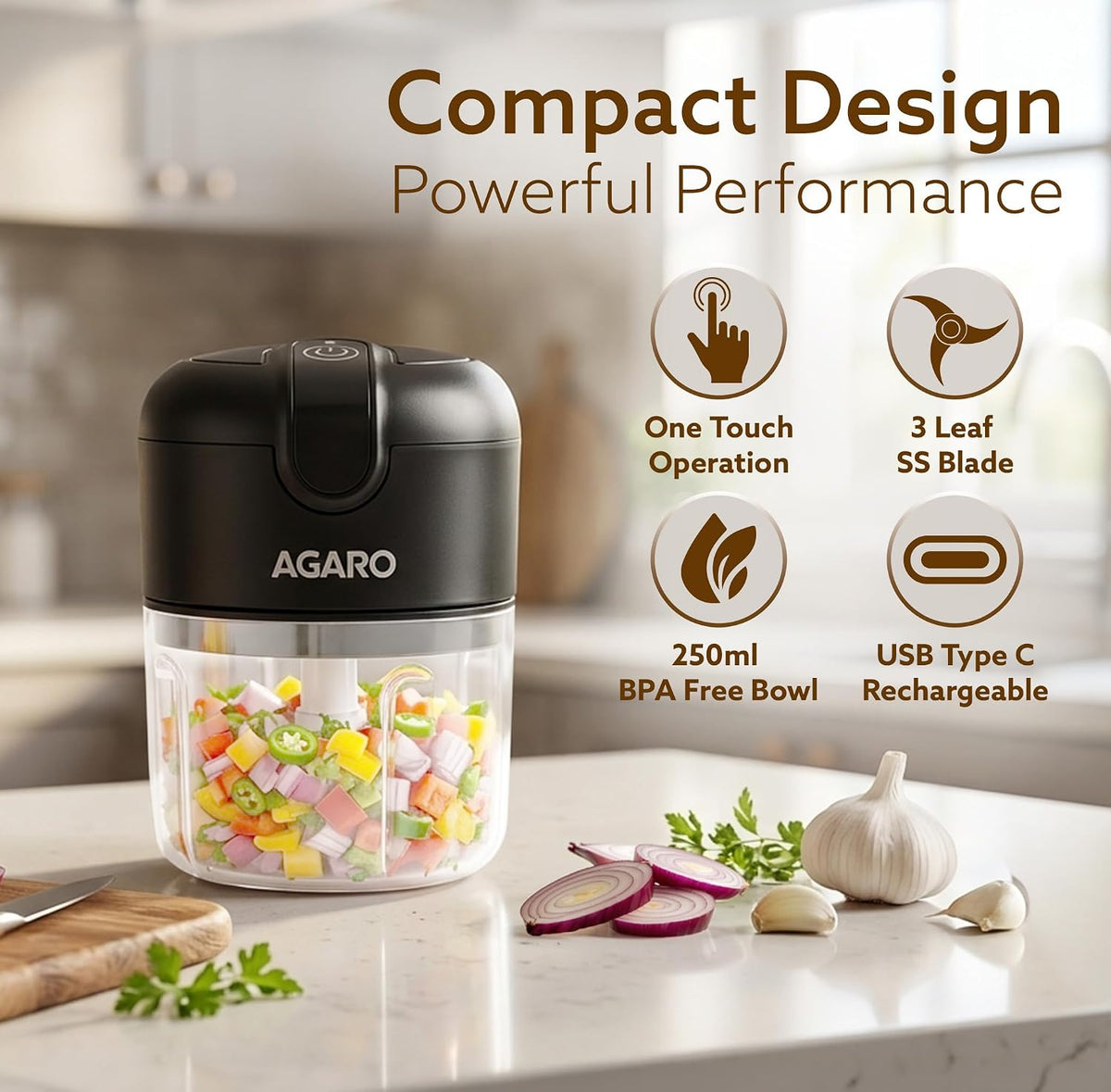 Effortless Mini Electric Food Chopper